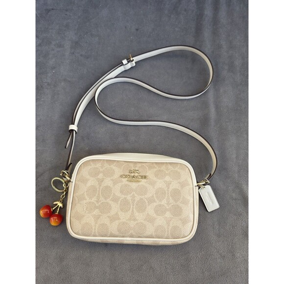 Coach Jamie Mini Camera Bag Signature Coated Canvas Light Khaki/Chalk C9926 - Picture 1 of 14